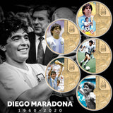 Collectible Coins Maradona Medallion Commemorative Coin Soccer Ball King Commemorative Coin Set