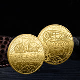 2022 Dubai Qatar World Cup football gold-plated commemorative medal Playing with gold coins creative commemorative coins