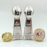 【 Tampa Bay Buccaneers 】2 Trophys and 2 Pcs Ring Set + Box NFL