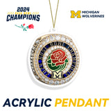 2024 Michigan Wolverines Rose Bowl  Championship Keychain & Pendant