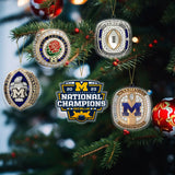 2023 Michigan Wolverines Back To Back To Back Football Big Ten National Team Keychain & Pendant