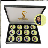 Qatar World Cup commemorative coin Messi Argentina football peripheral fan supplies collection coin star full set