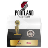 Portland Trail Blazers NBA Trophy And Ring Display Case SET