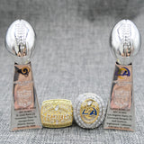 【 Los Angeles Rams 】2 Trophys and 2 Pcs Ring Set + Box NFL